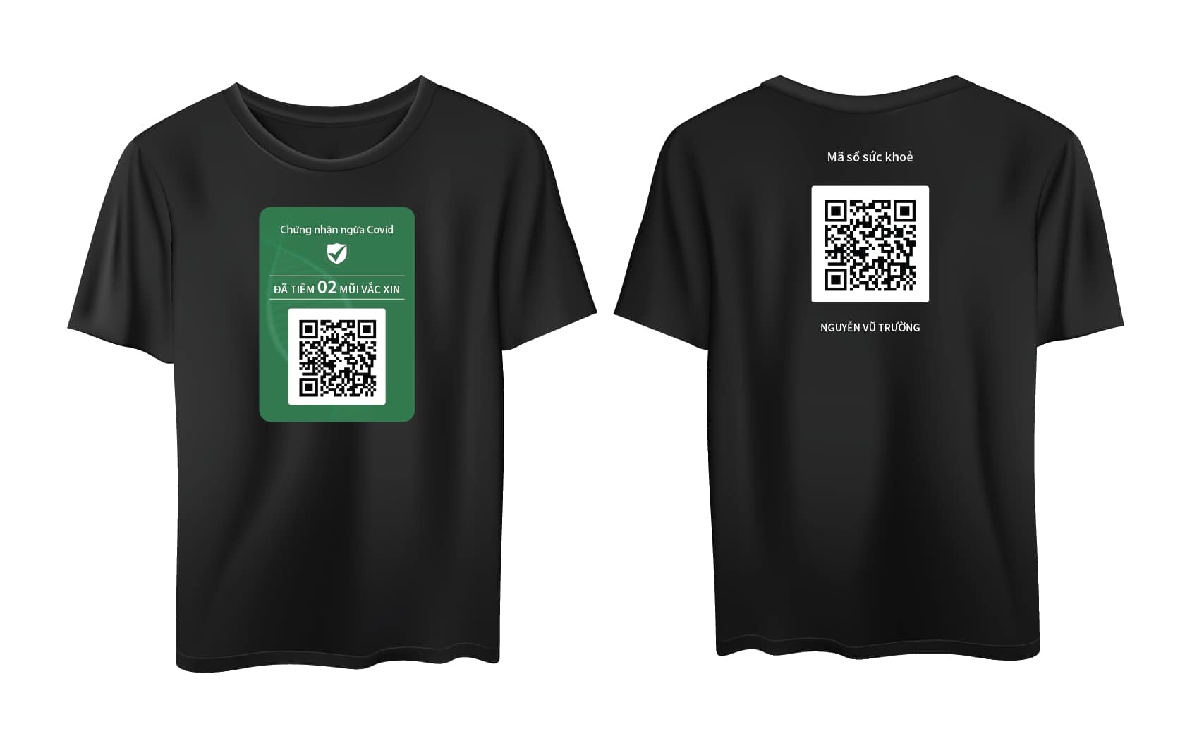 Mỗi người có một mã QR code khác nhau, được in trên áo theo yêu cầu. (Nguồn ảnh: vietnamnet.vn)